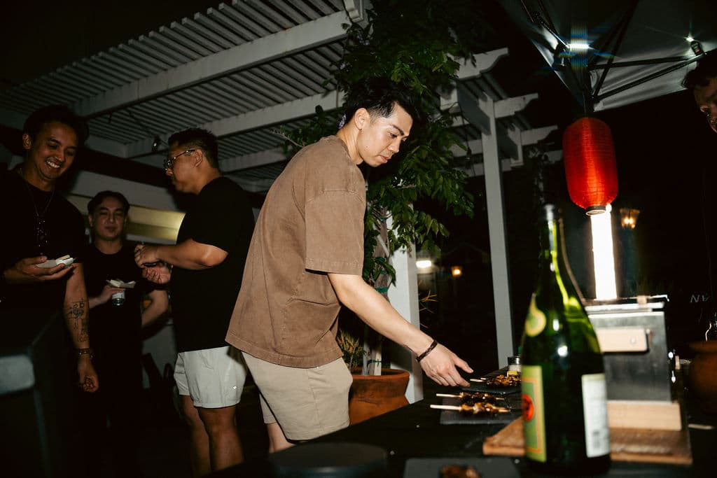 Skewers over the charcoal grill